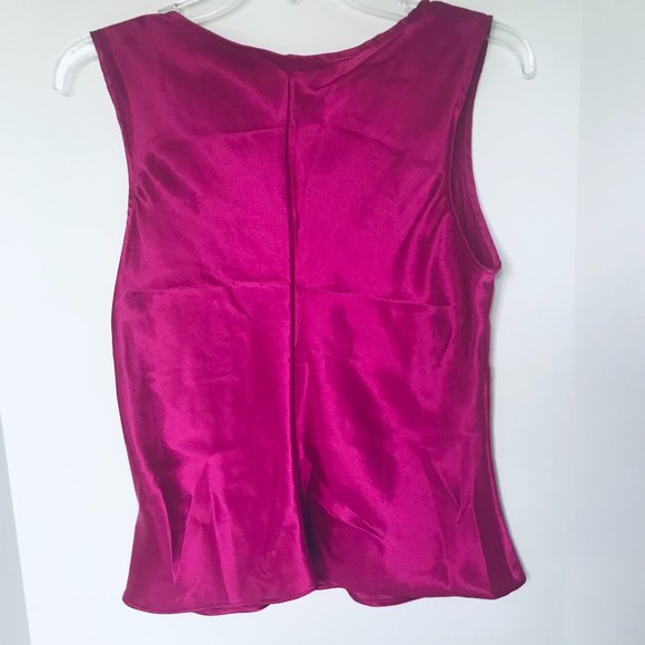 KARINA nites fuchsia sexy satin camisole top - Picture 6 of 8